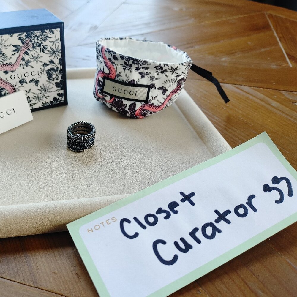 Gucci Garden Snake Wrap ring 925 Sterling Silver size US 7.5 - Picture 4 of 15